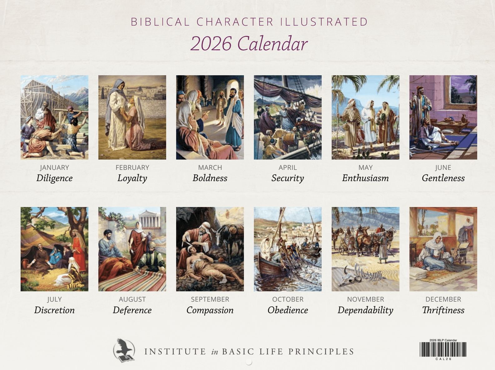 Biblical Character Illustrated 2026 Calendar - Image 3